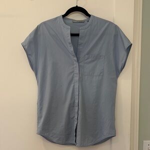 VINCE Light Blue Short Sleeve Blouse